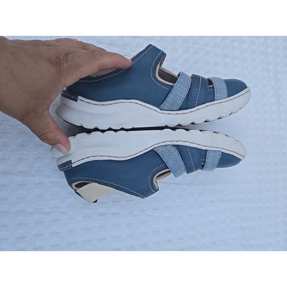 Clarks Teagan Step Leather Walking Sandal Blue Grey Women's Size 8.5M - Picture 6 of 9